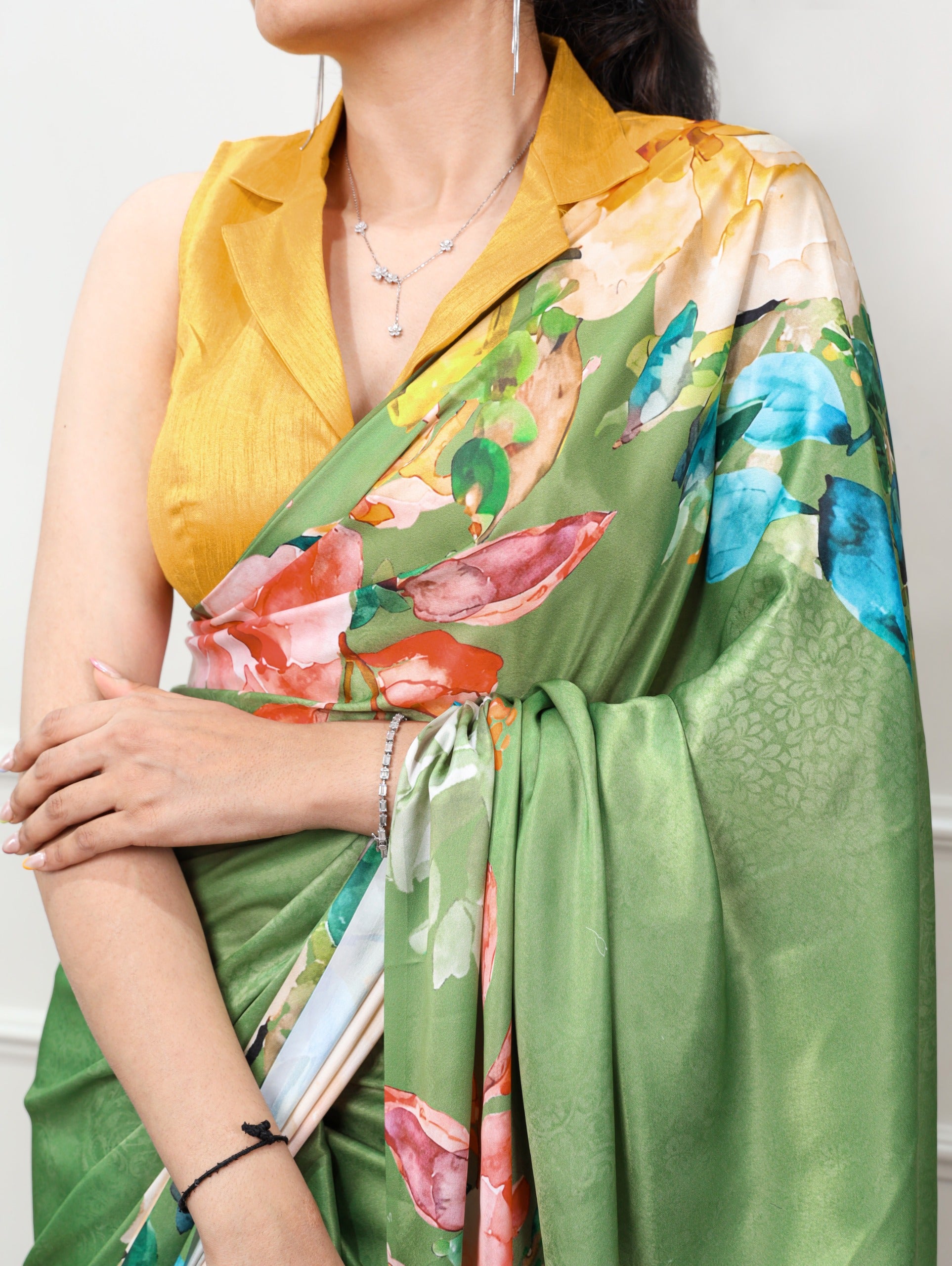 Printed Satin Silk Saree