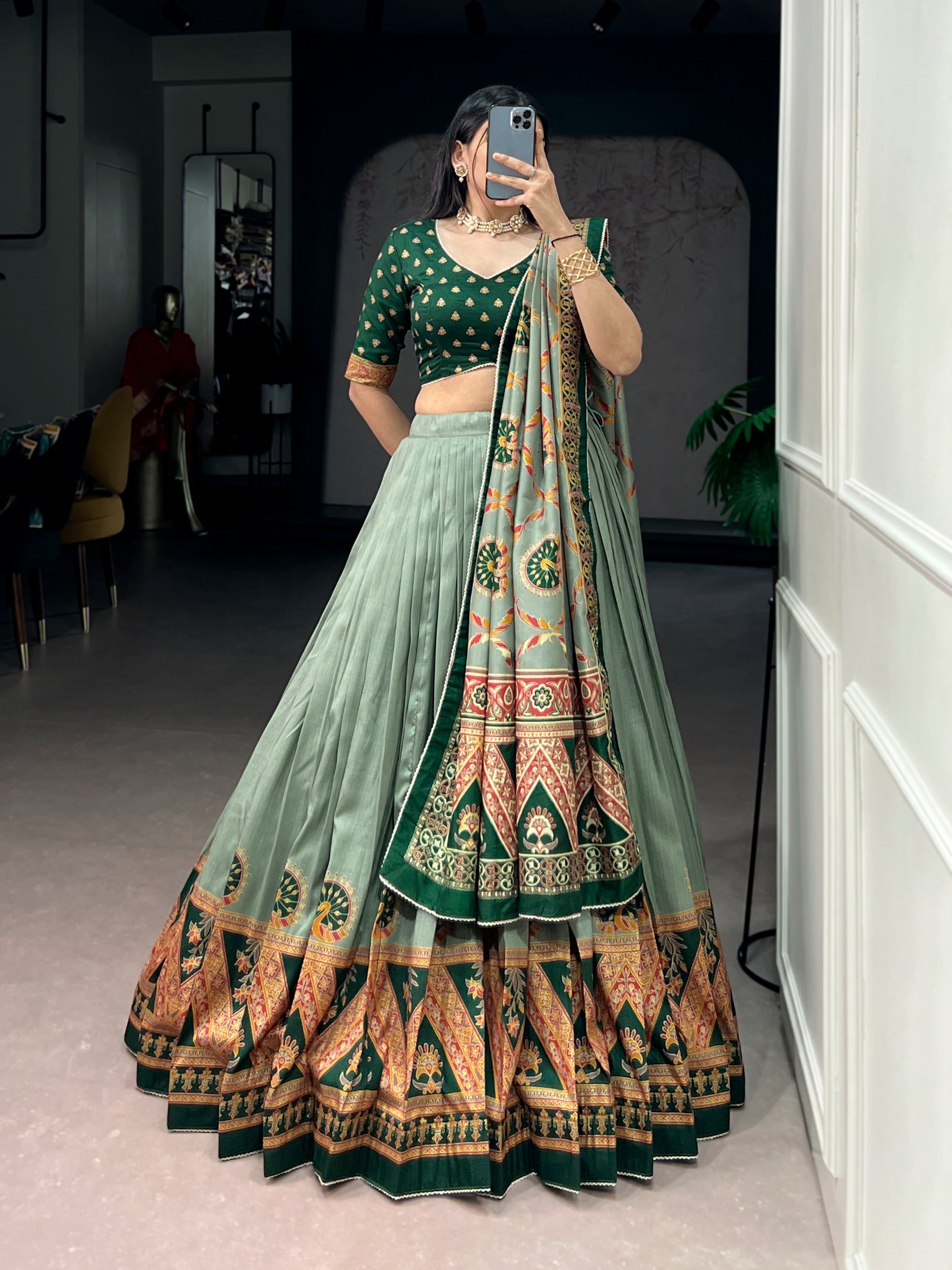 Tasar silk elegance meets printed charm and iconic sparkle
