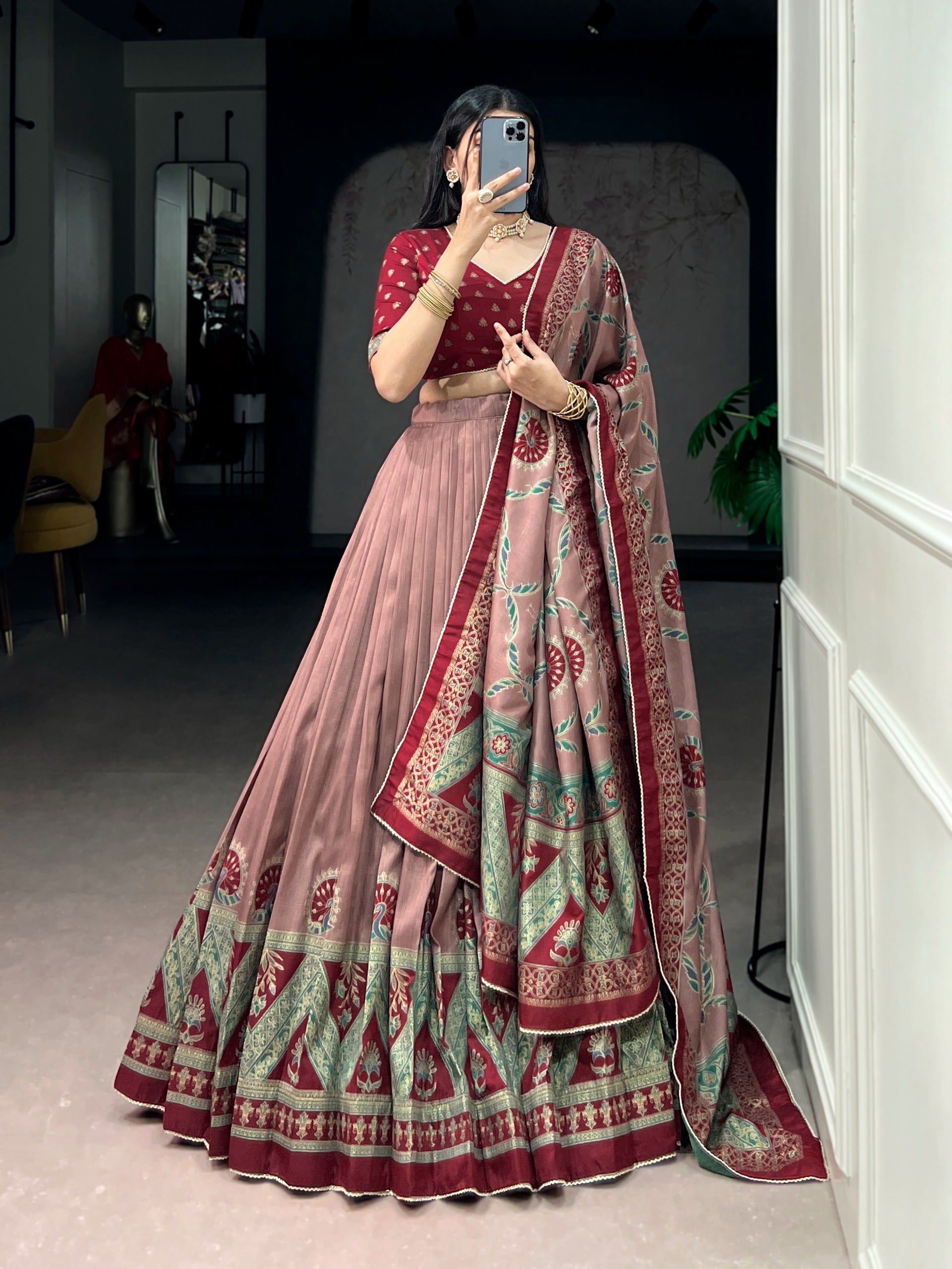 Tasar silk elegance meets printed charm and iconic sparkle