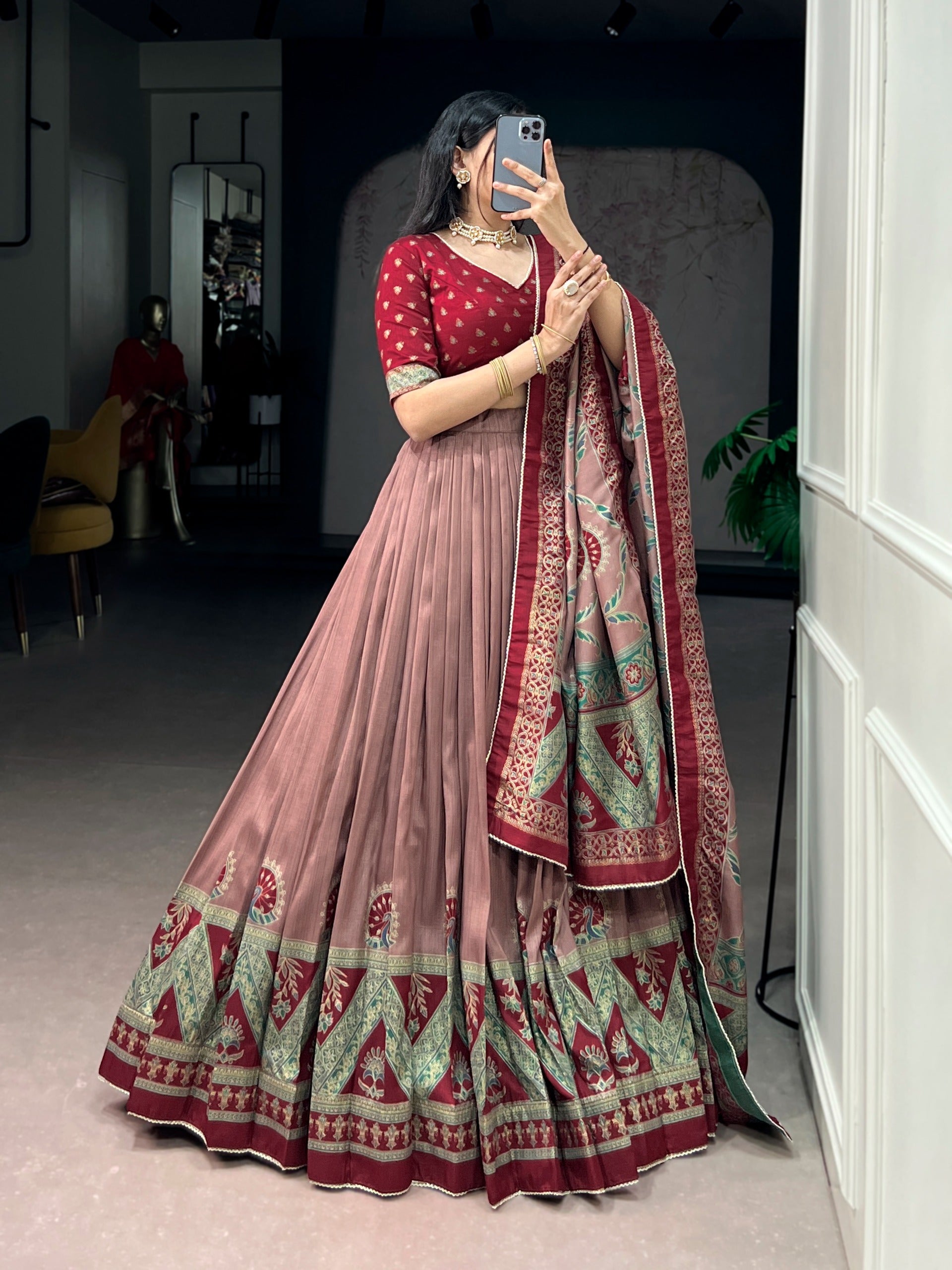 Tasar silk elegance meets printed charm and iconic sparkle