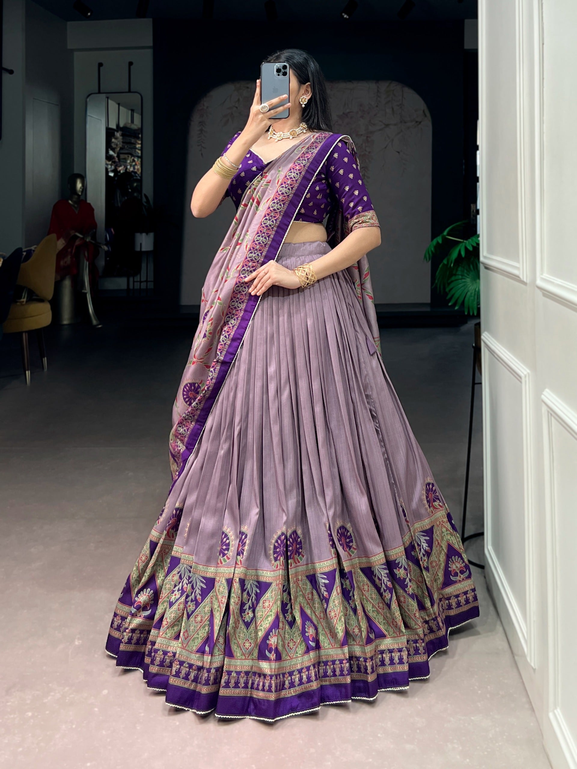 Tasar silk elegance meets printed charm and iconic sparkle