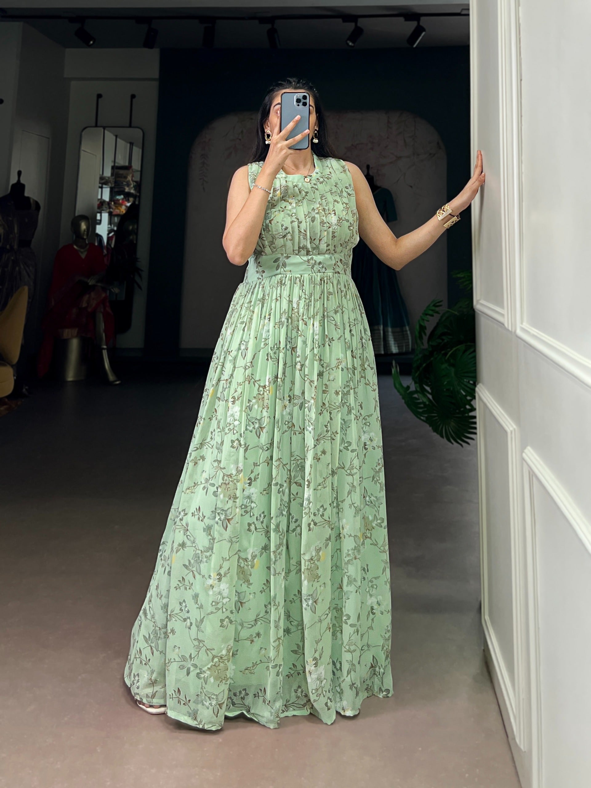 The Modern Dress  Of Marble Softness And Floral Beauty