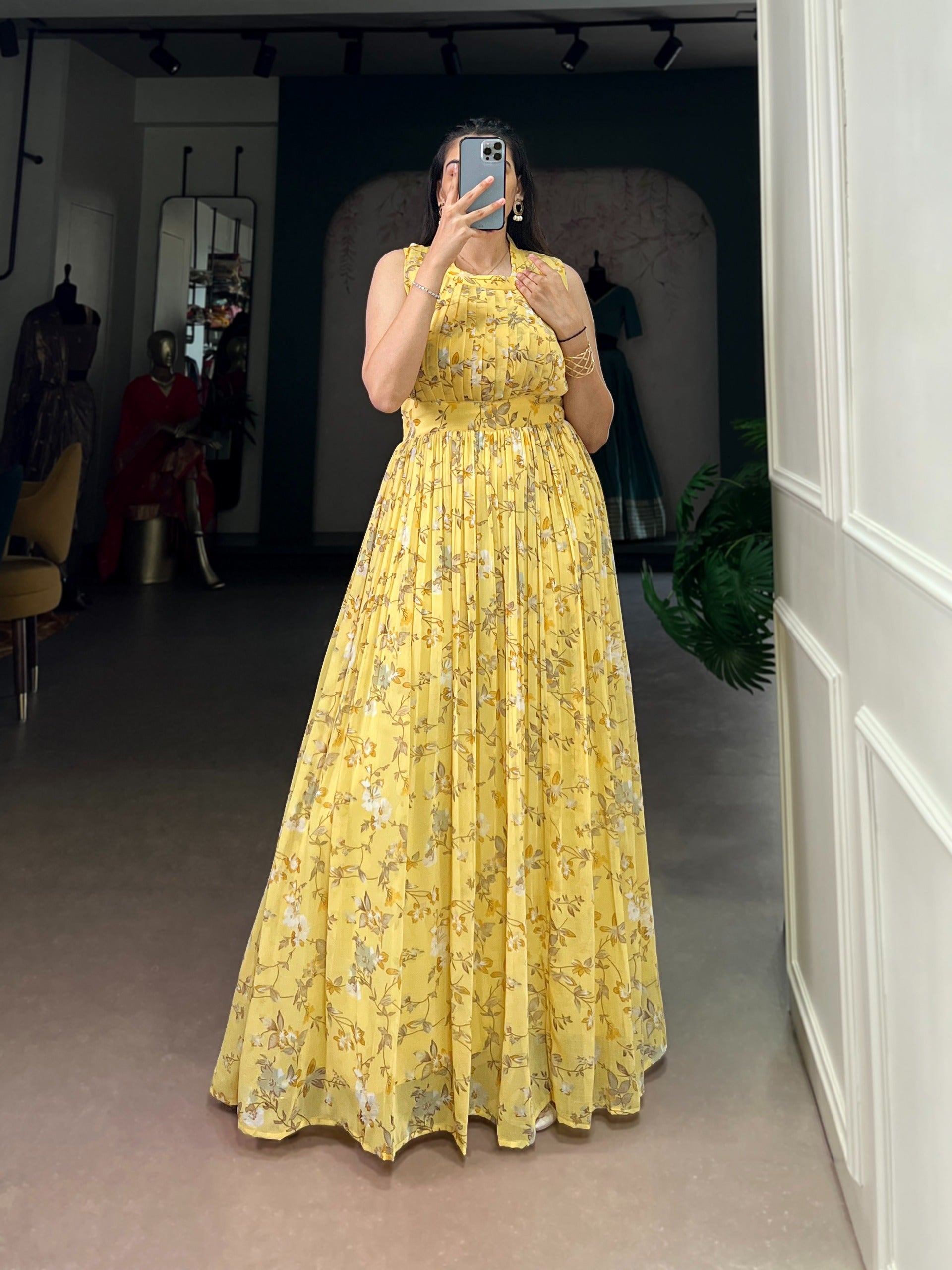 The Modern Dress  Of Marble Softness And Floral Beauty