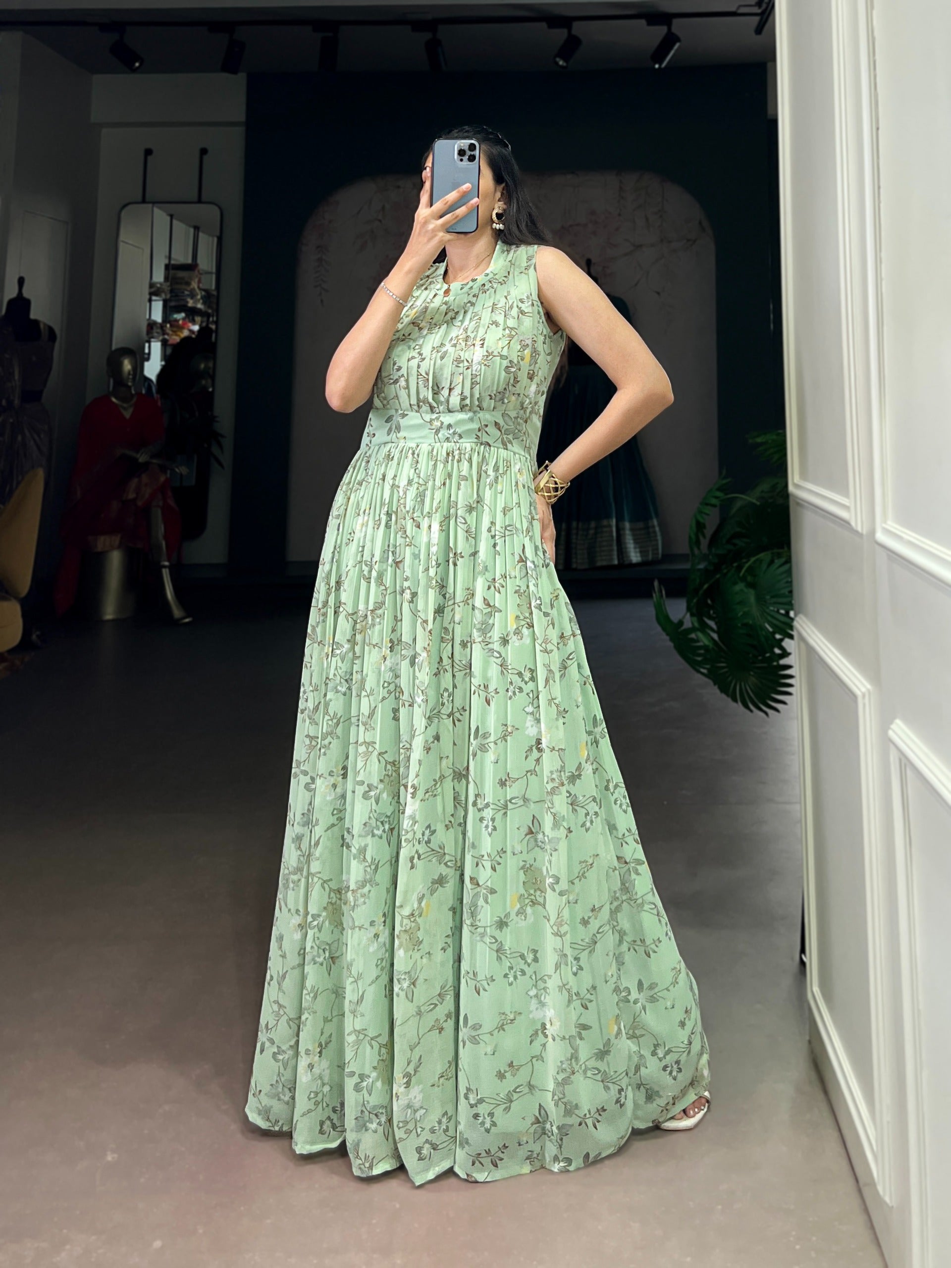 The Modern Dress  Of Marble Softness And Floral Beauty