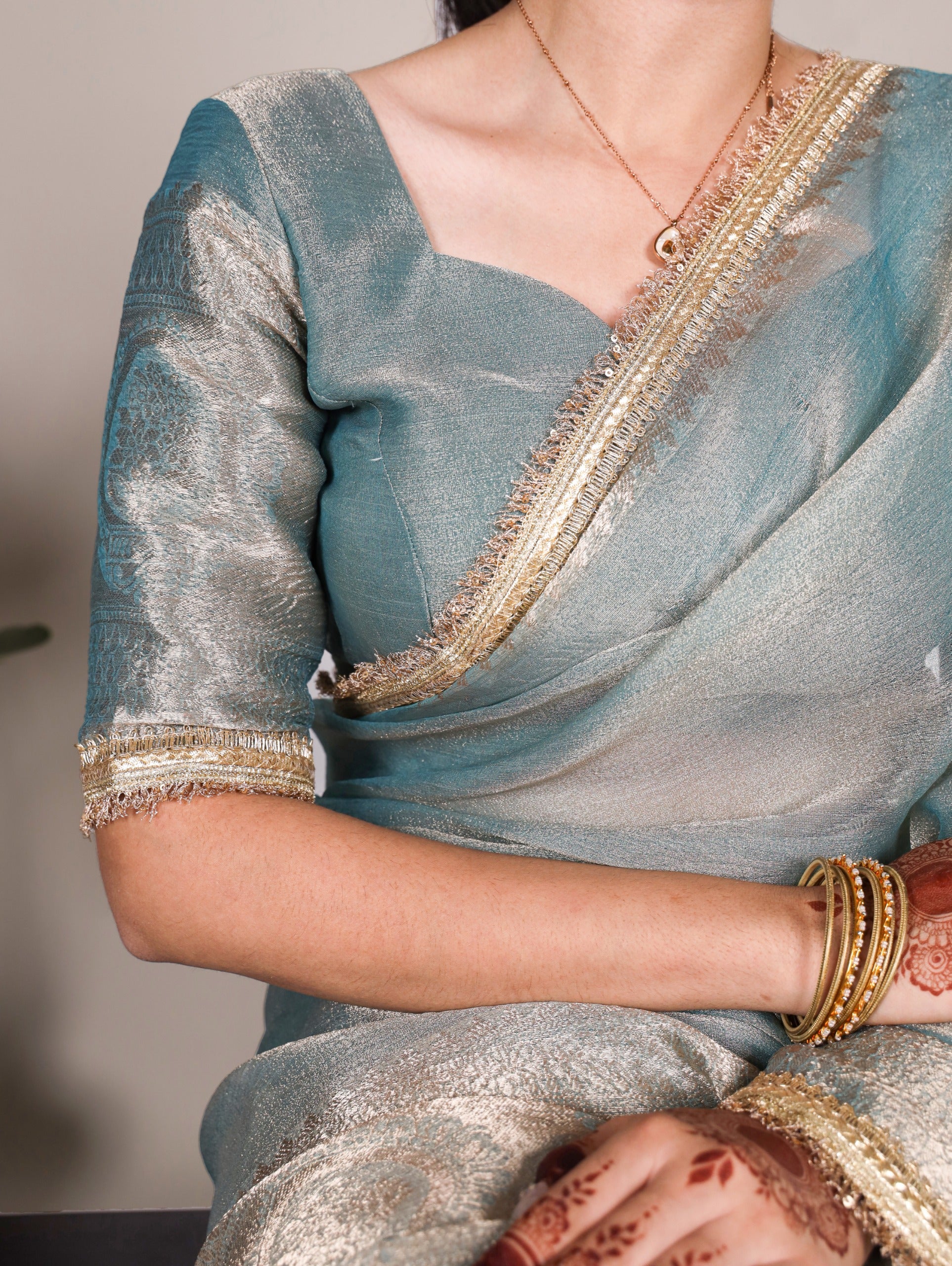Shimmering in Zari and sequins Saree 🍂