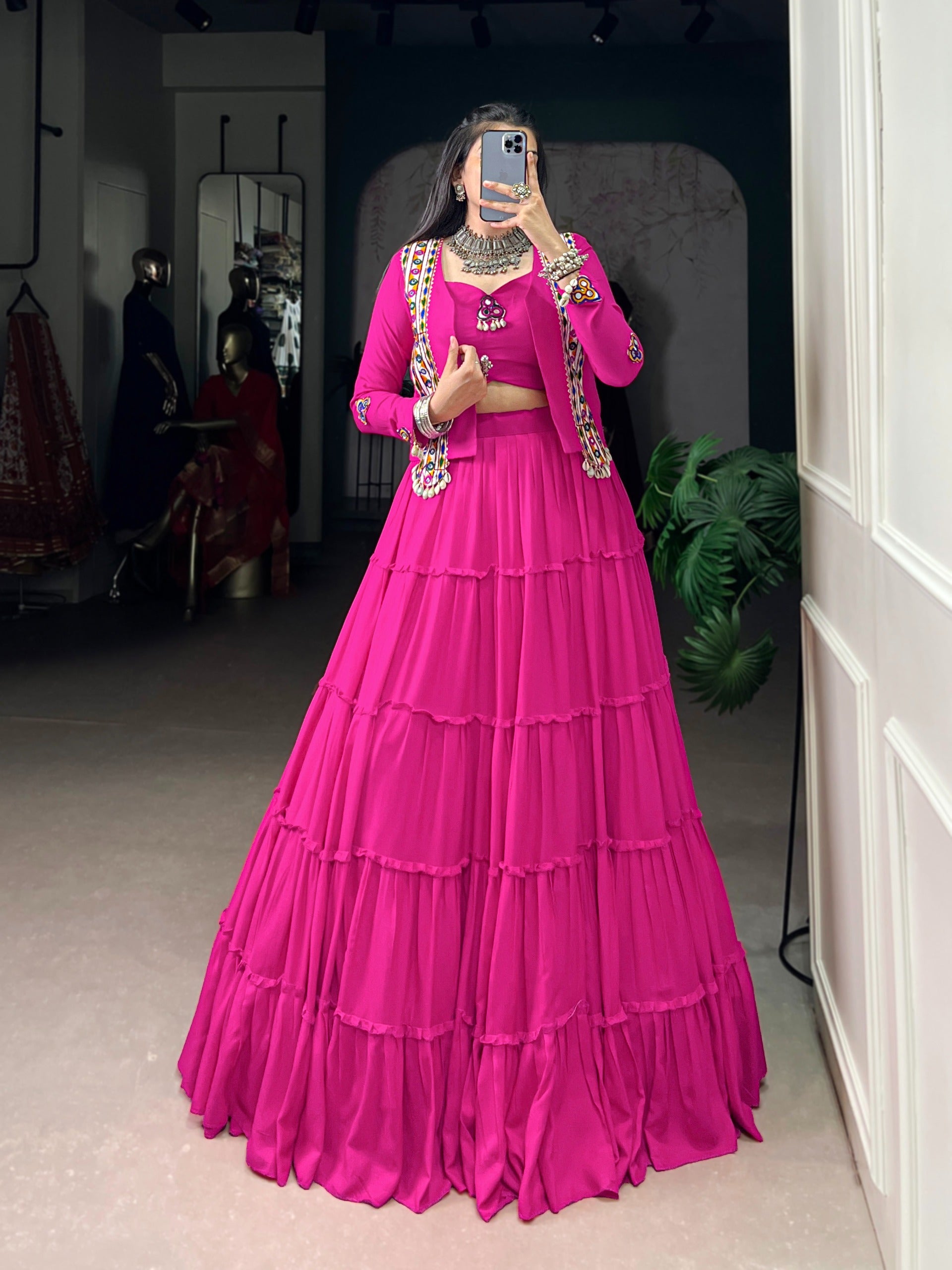 Rajudi Mirror Work Lehenga Set