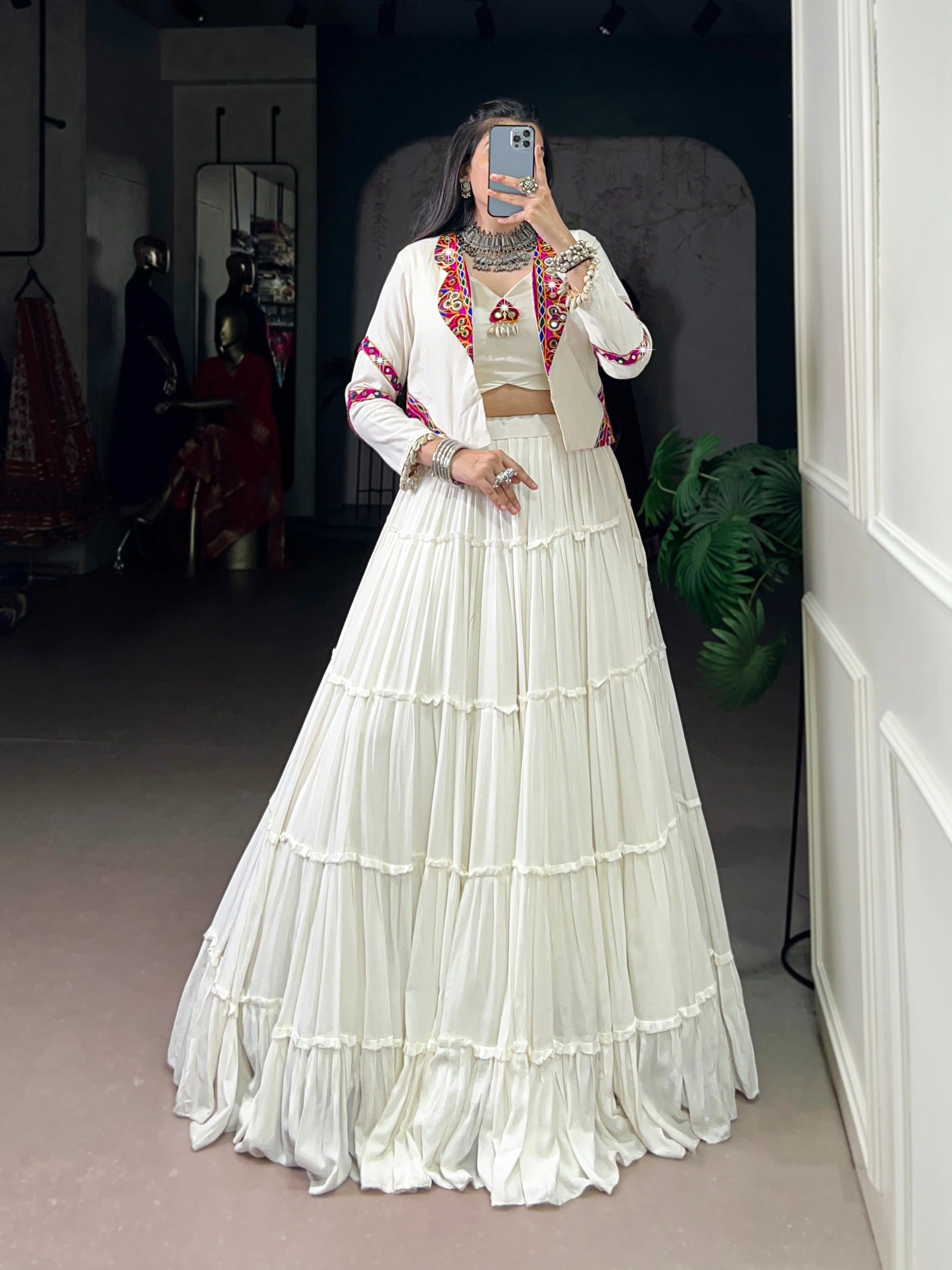 Rajudi Mirror Work Lehenga Set