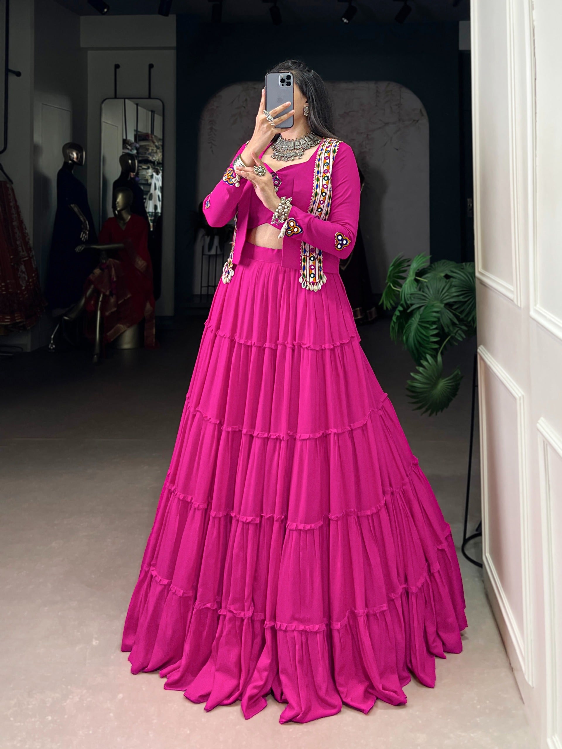 Rajudi Mirror Work Lehenga Set