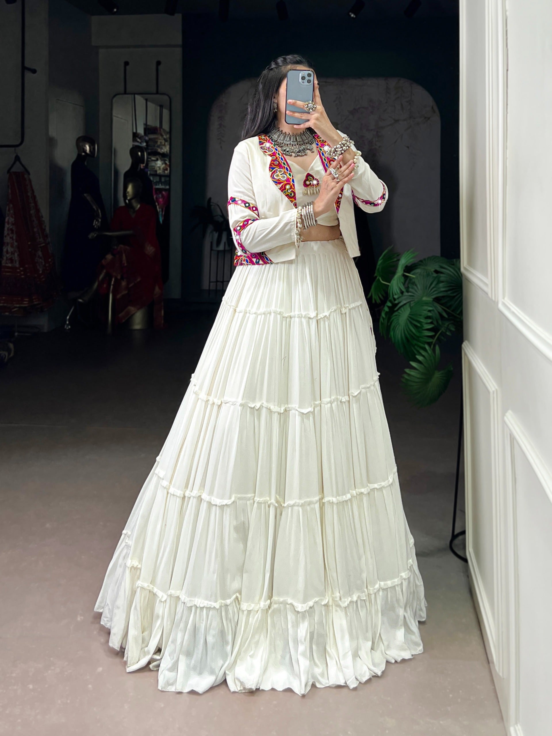 Rajudi Mirror Work Lehenga Set