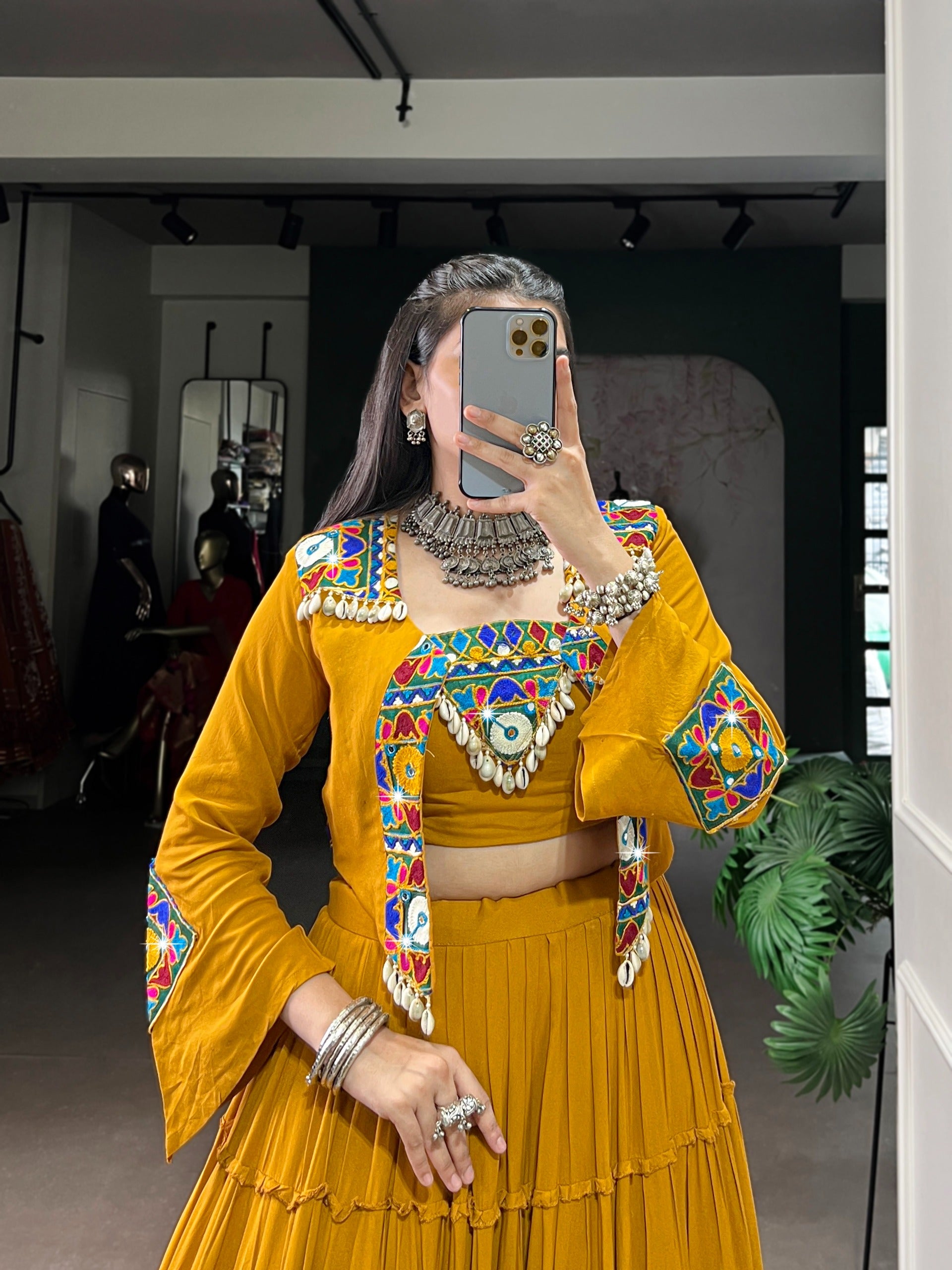Rajudi Mirror Work Lehenga Set