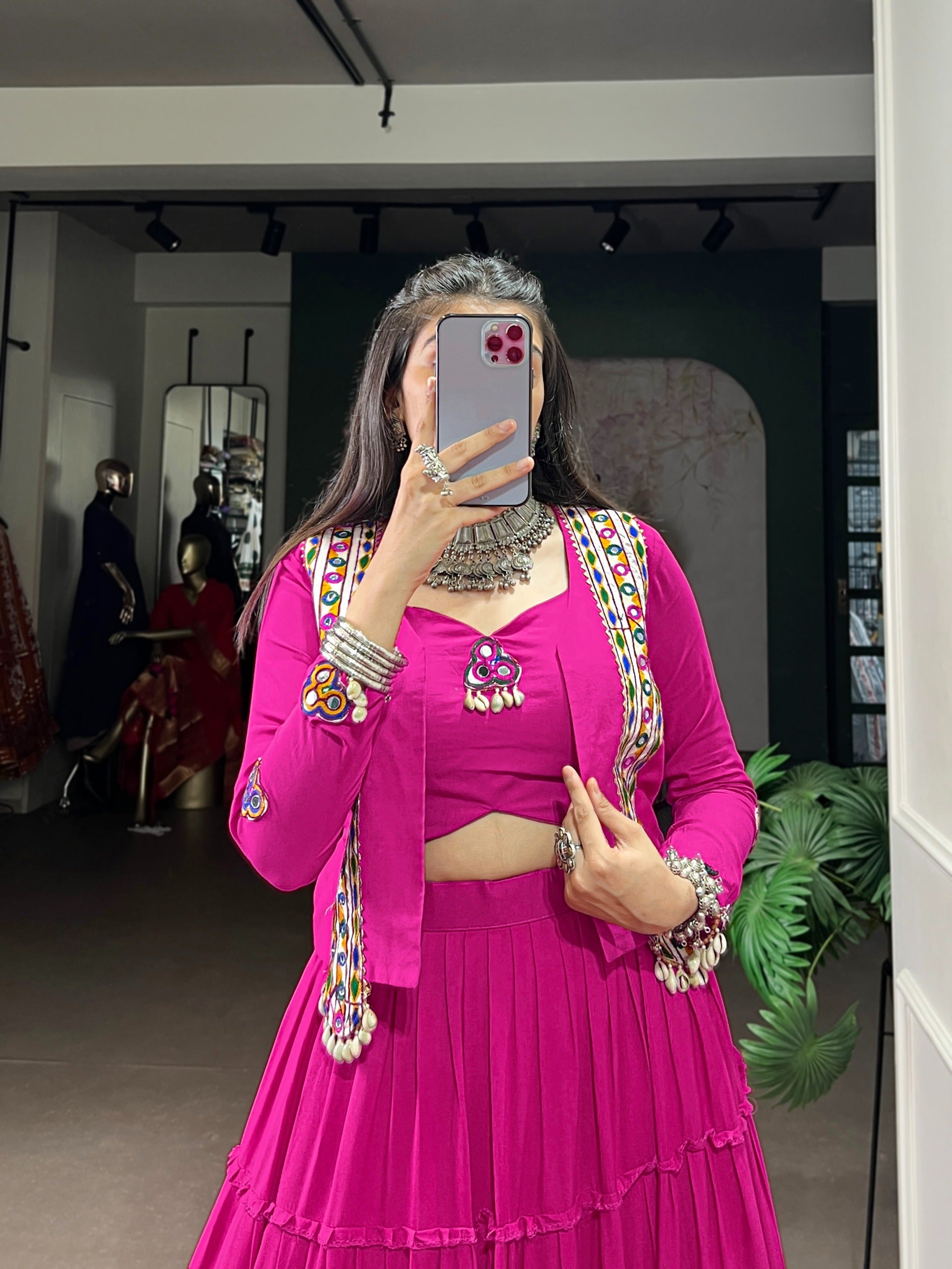 Rajudi Mirror Work Lehenga Set