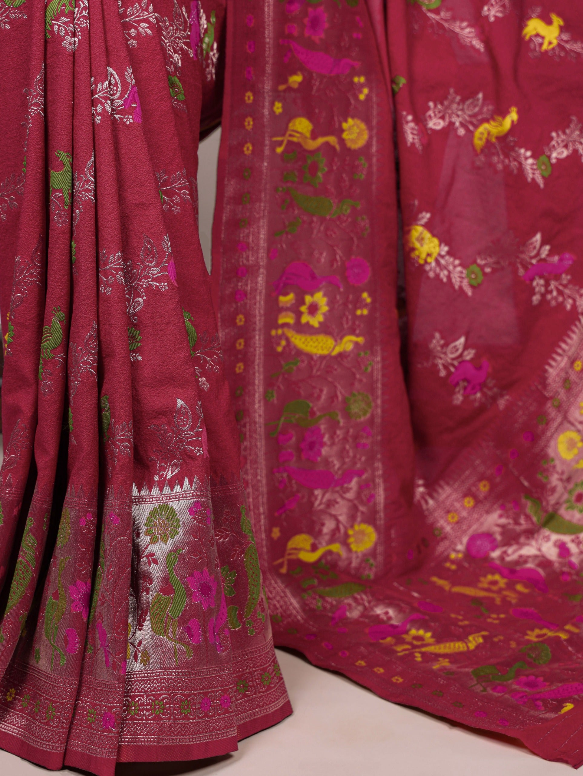 Royal Woven Saree with Artistic Floral Weave