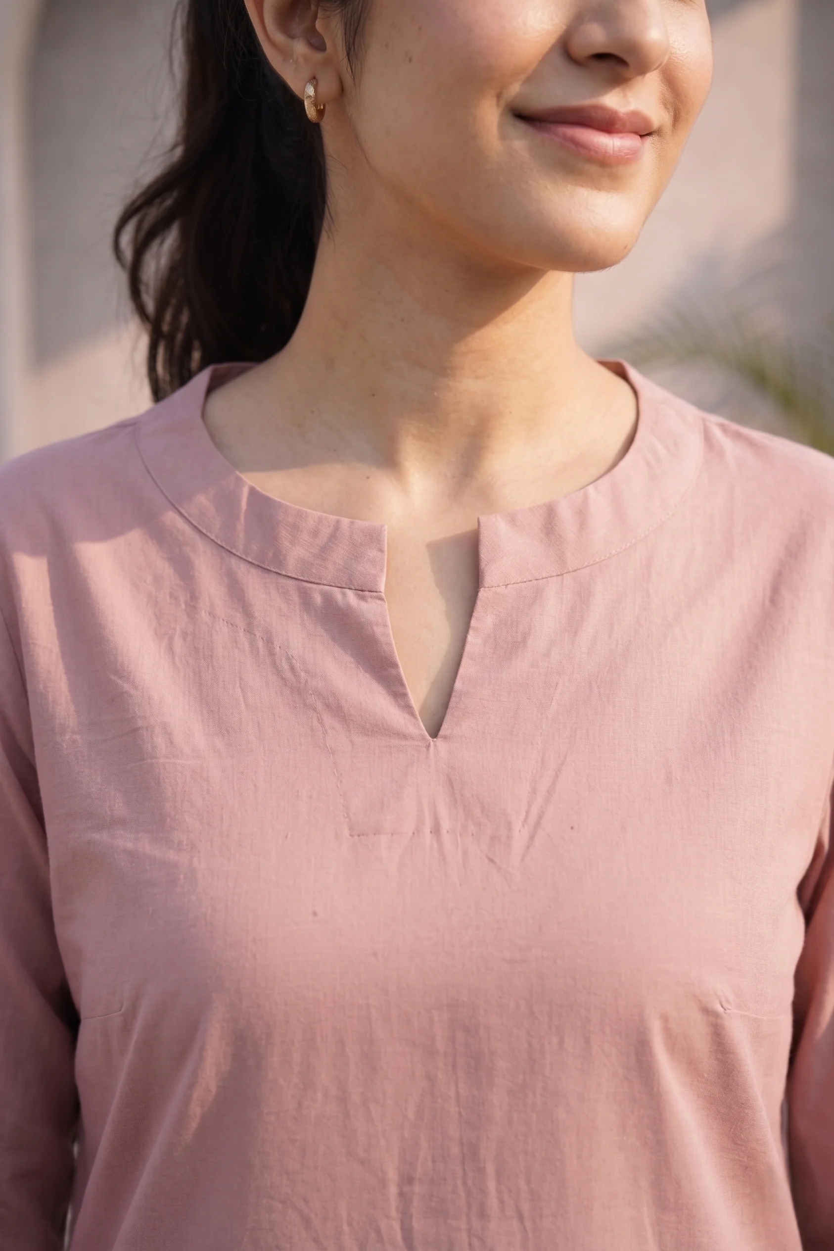 Meera Dusty Pink Straight Kurta & Pant Co-Ord Set