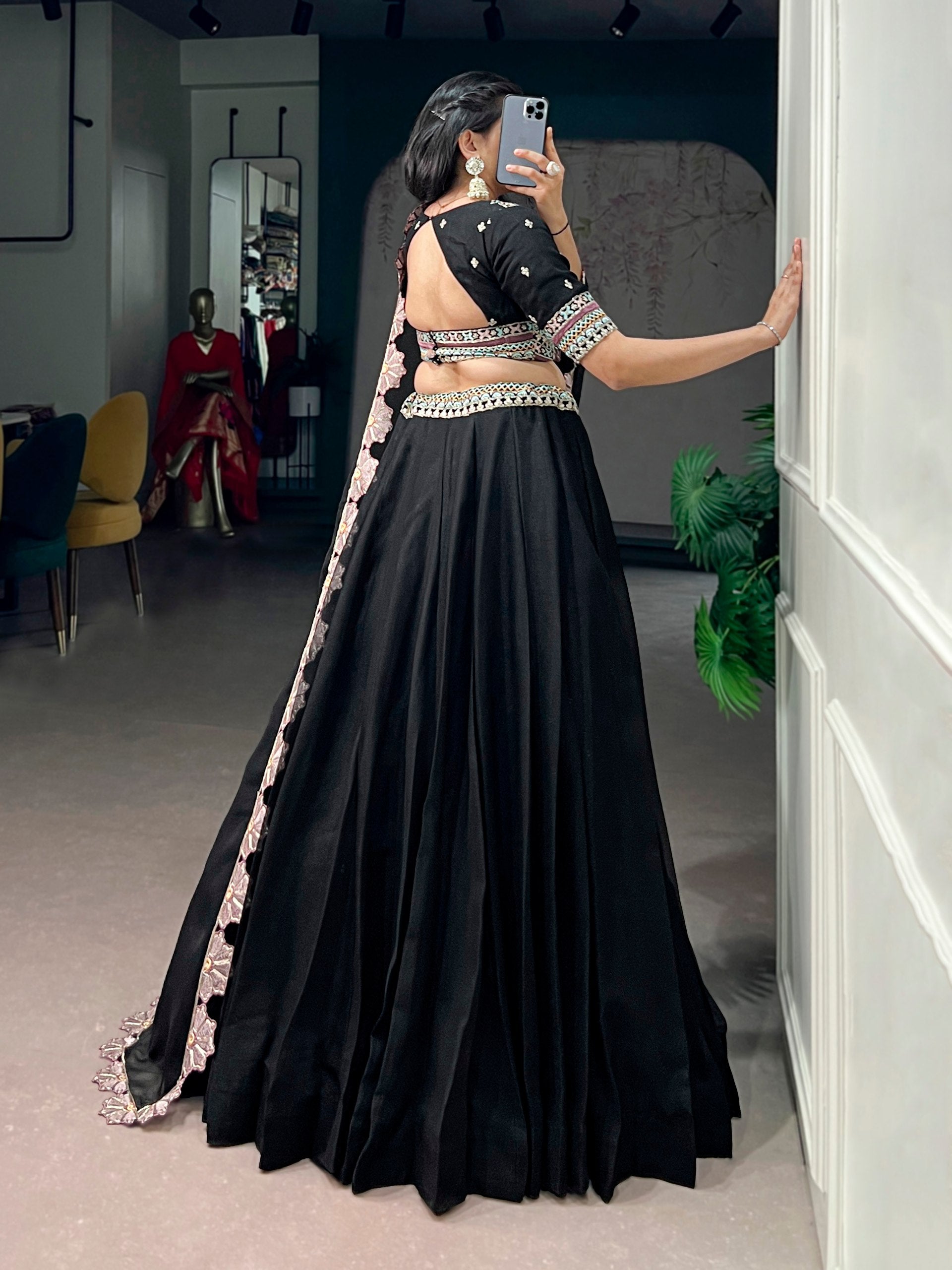 Royal Black Ethnic Lehenga Set for Weddings and Celebrations