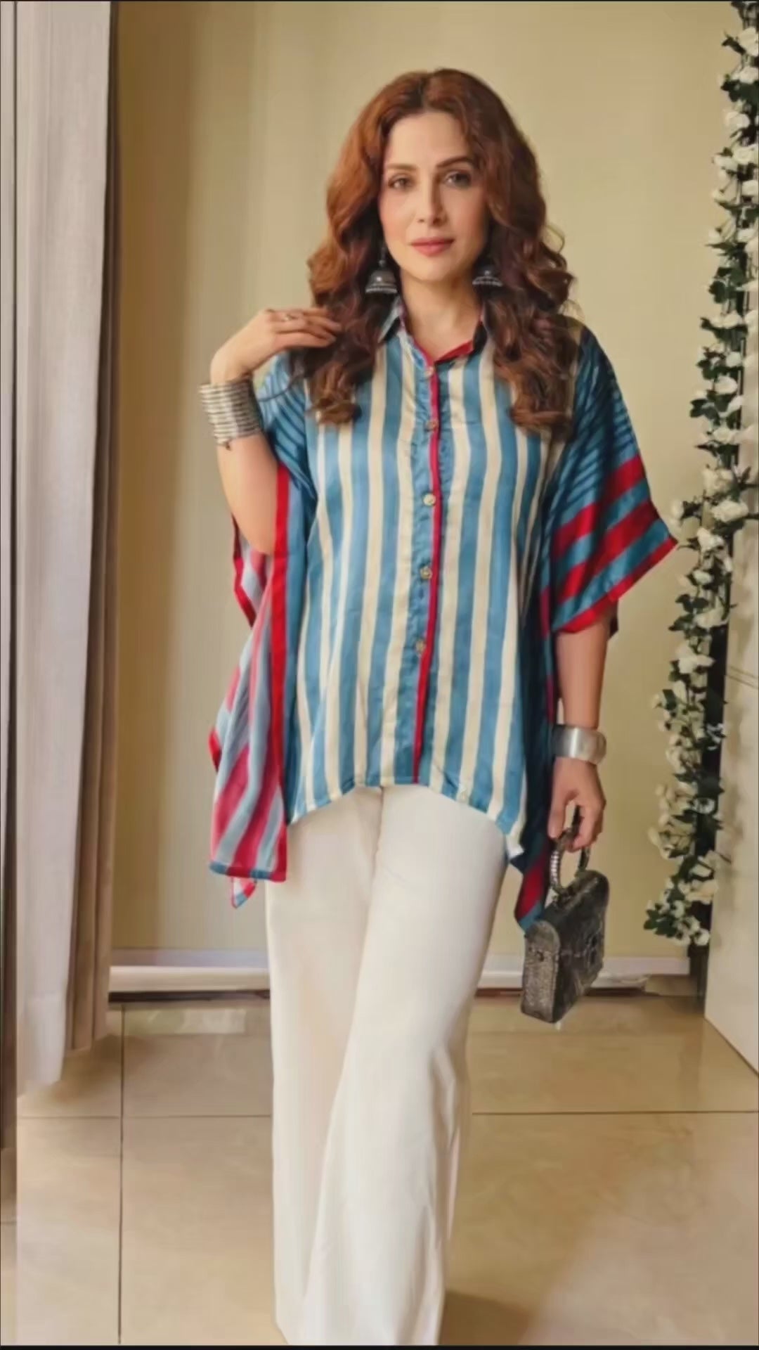Everyday look with our Stripe & Shine Kaftan Top