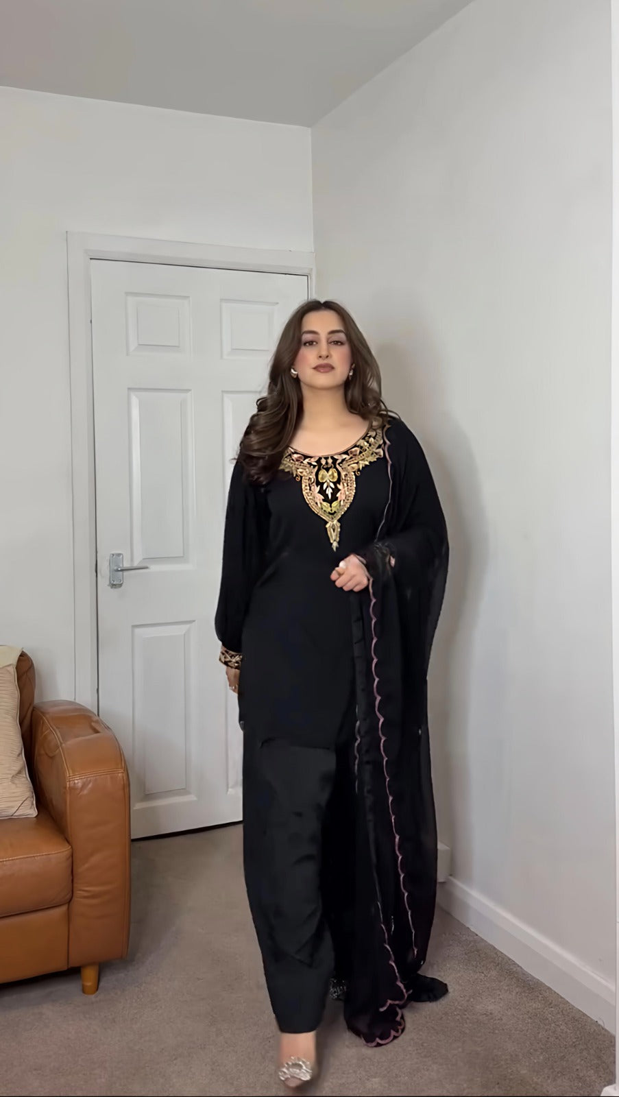 Party Wear Look Top-Plazzo and Dupatta With Heavy Embroidery Work