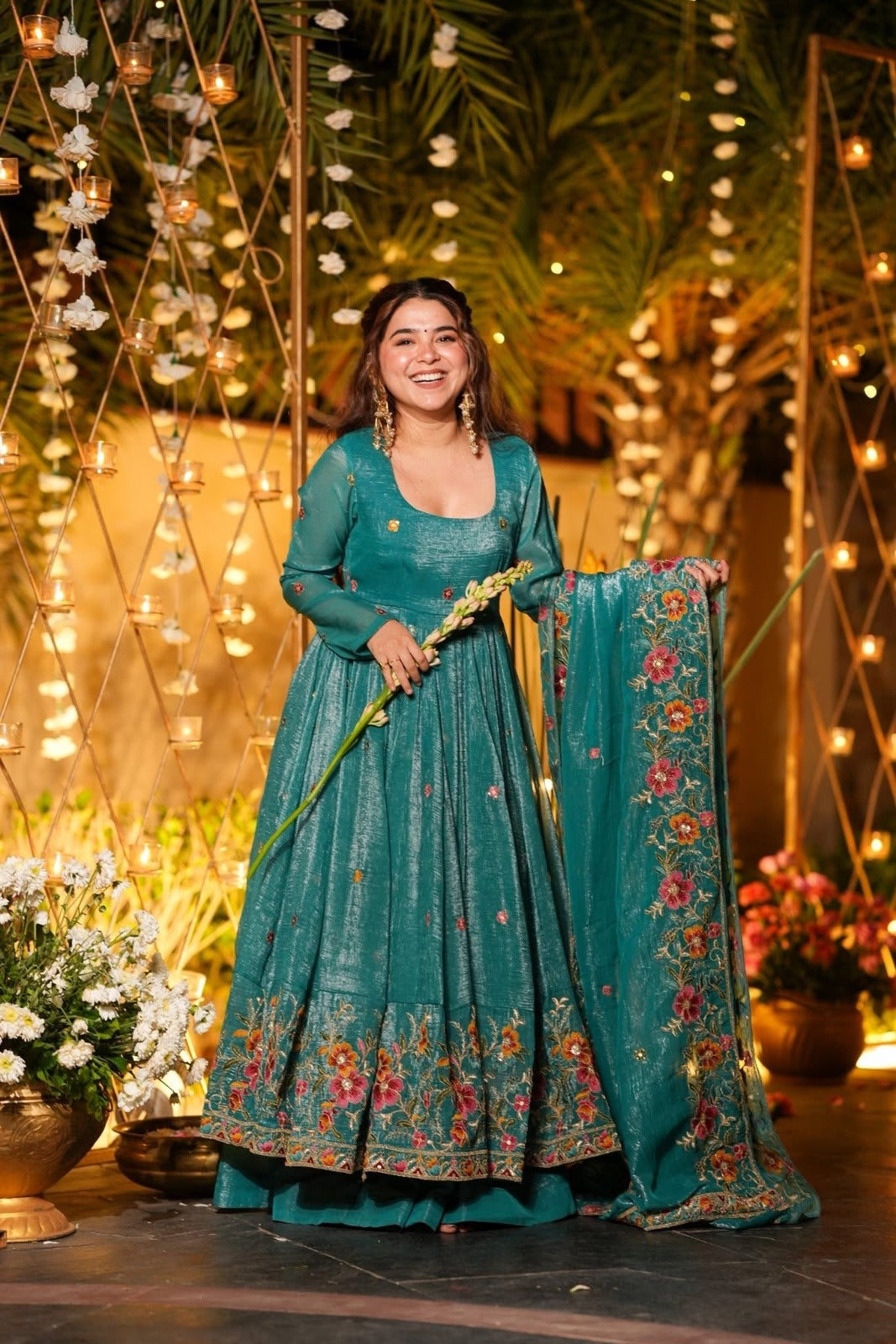 Look Top-sarara and Dupatta With Heavy Embroidery Work