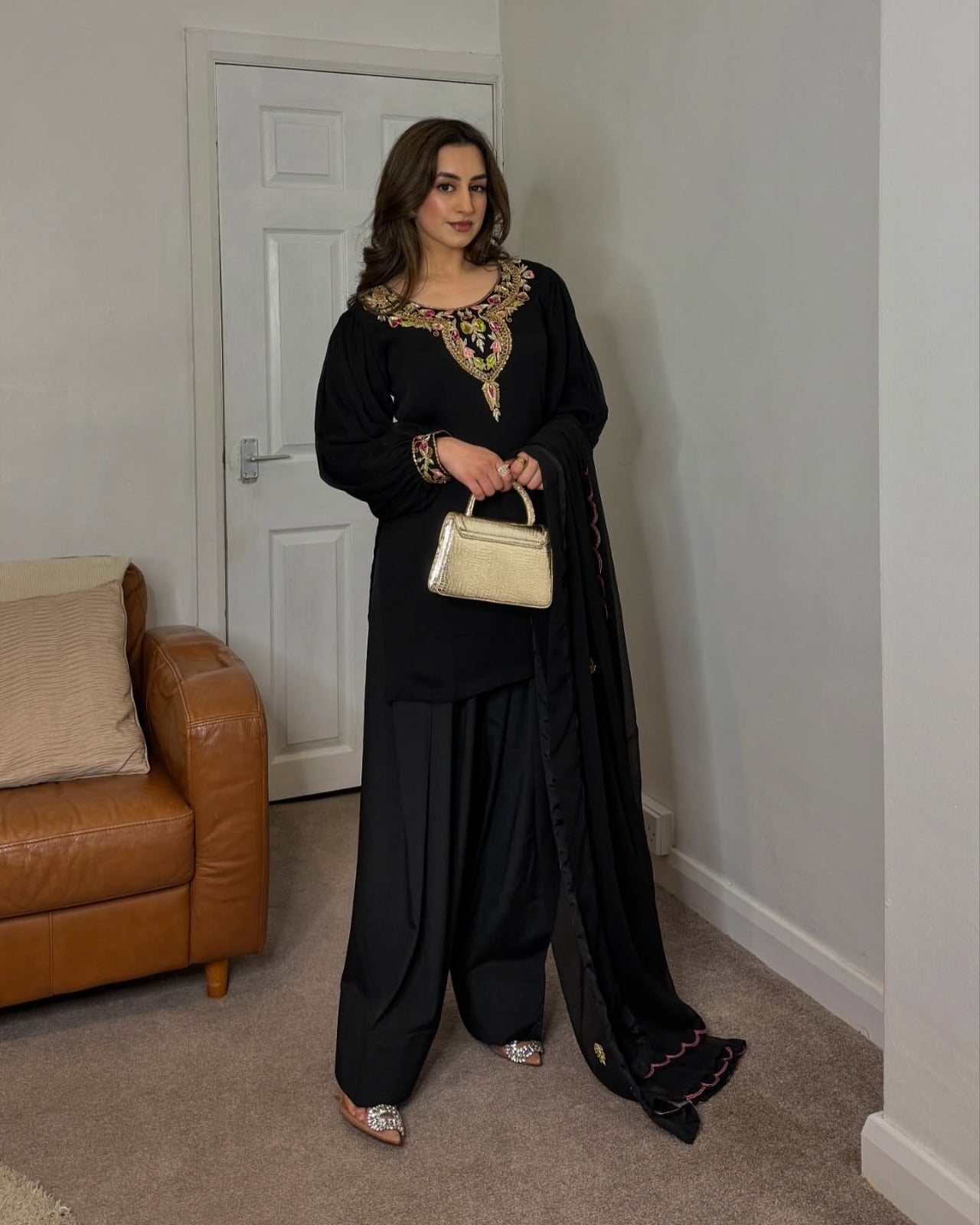 Party Wear Look Top-Plazzo and Dupatta With Heavy Embroidery Work