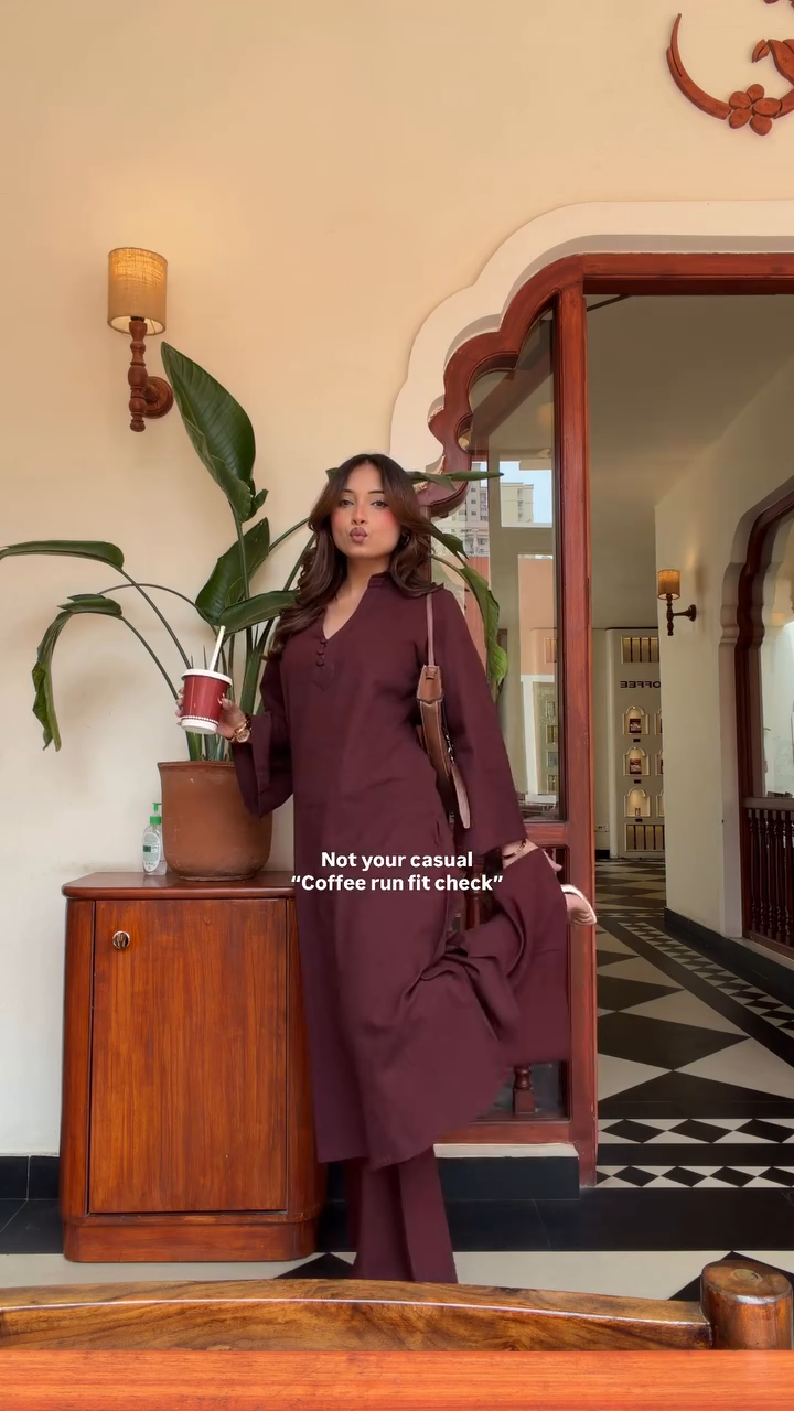 Rosabelle Brown Kurta&Palazzo Co-ord Set