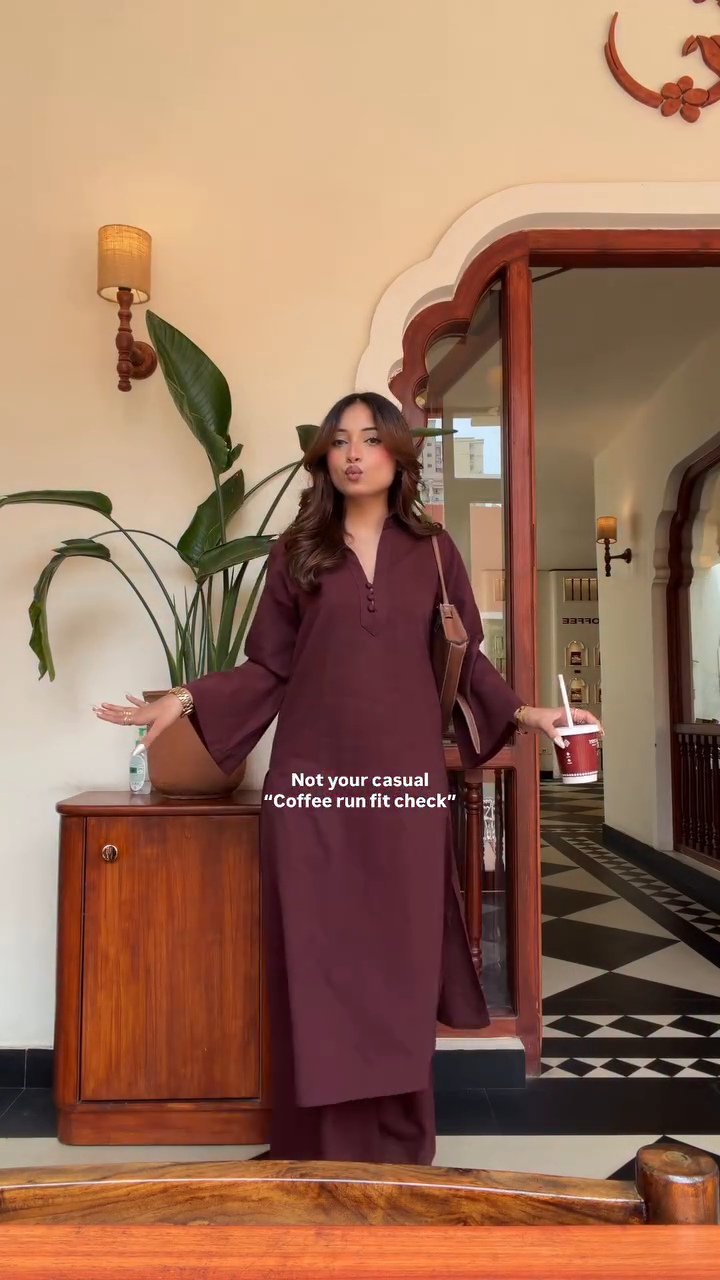 Rosabelle Brown Kurta&Palazzo Co-ord Set